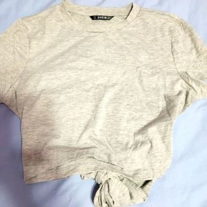 Shein crop top oatmel grey